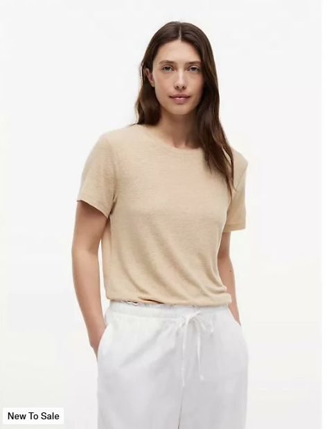 linen blend crewneck t shirt