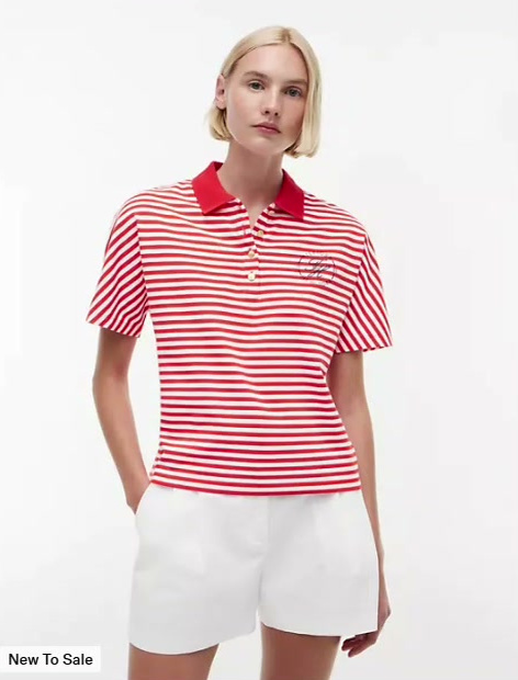 regular fit gold button pique polo