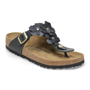 gizeh flower embellishment natural leather