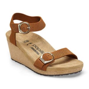 soley ring buckle nubuck leather embossed