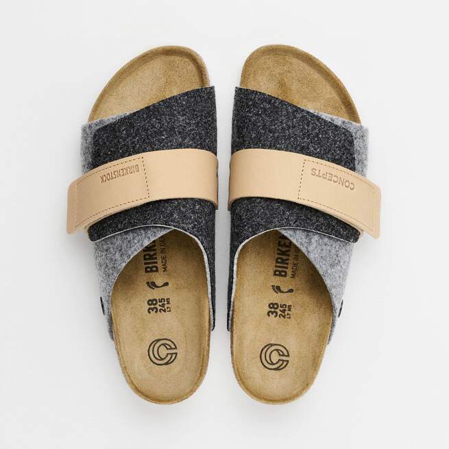 kyoto leather/textile/felt light gray kyoto leather/textile/felt light gray