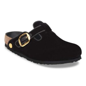 boston big buckle piping rivet logo textile velvet black