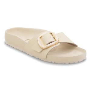 madrid big buckle pearl natural leather patent high shine black/ecru