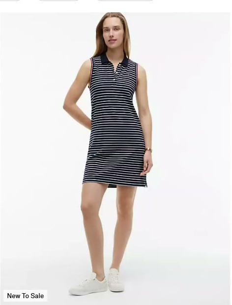 sleeveless striped polo dress