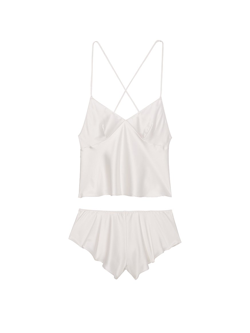 satin open back cami & shorts set satin open back cami & shorts set