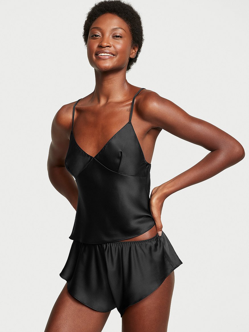 satin open back cami & shorts set satin open back cami & shorts set