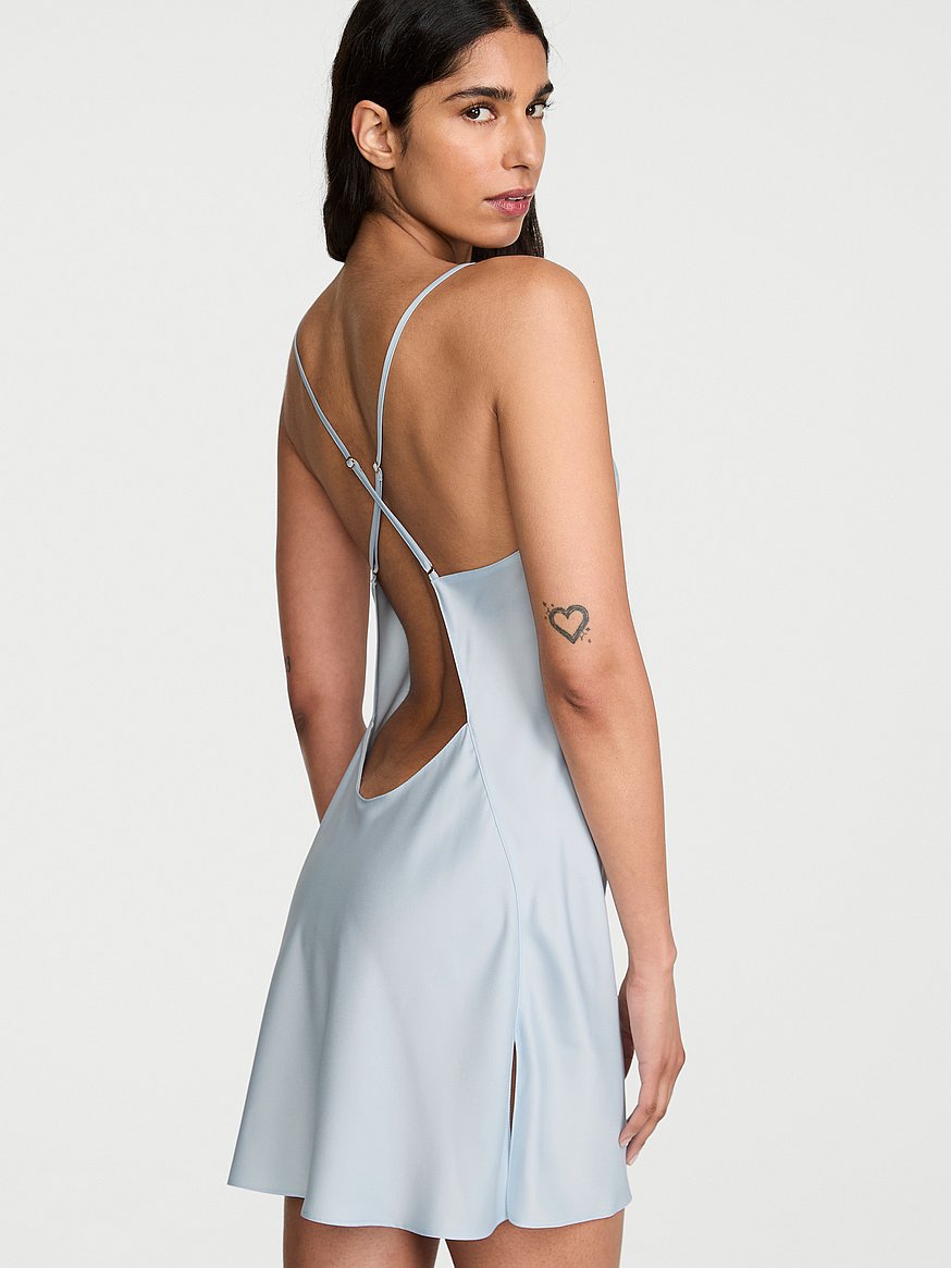 satin open back slip dress satin open back slip dress