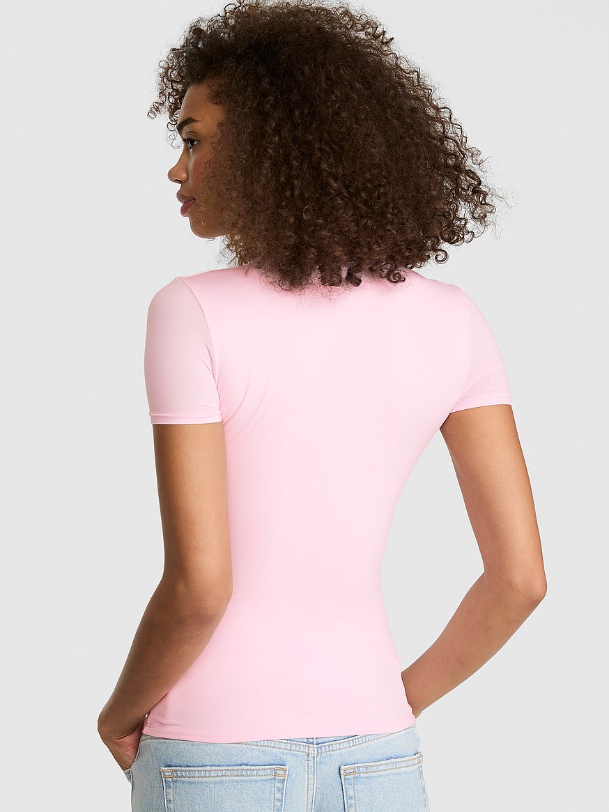 pink base stretch™ short sleeve tee pink base stretch™ short sleeve tee