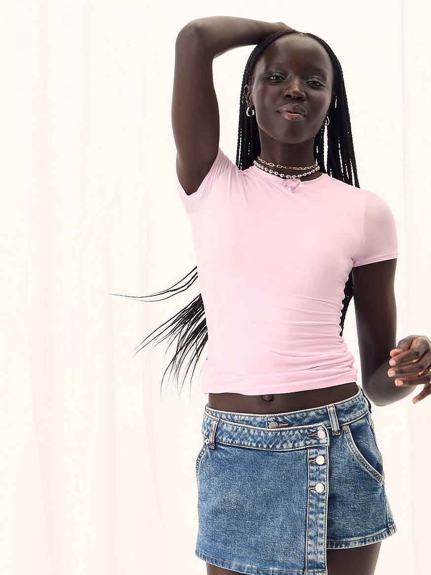 pink base stretch™ short sleeve tee pink base stretch™ short sleeve tee
