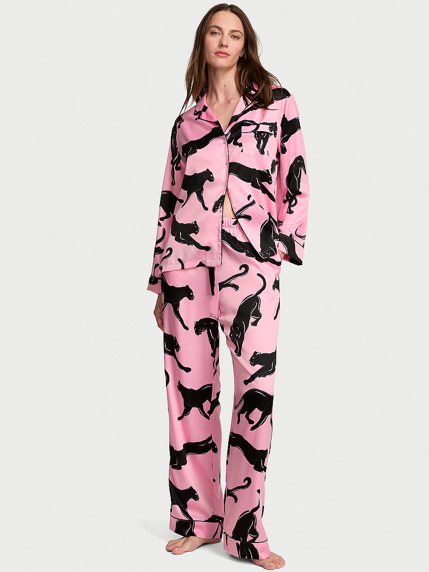 signature satin long pajama set signature satin long pajama set