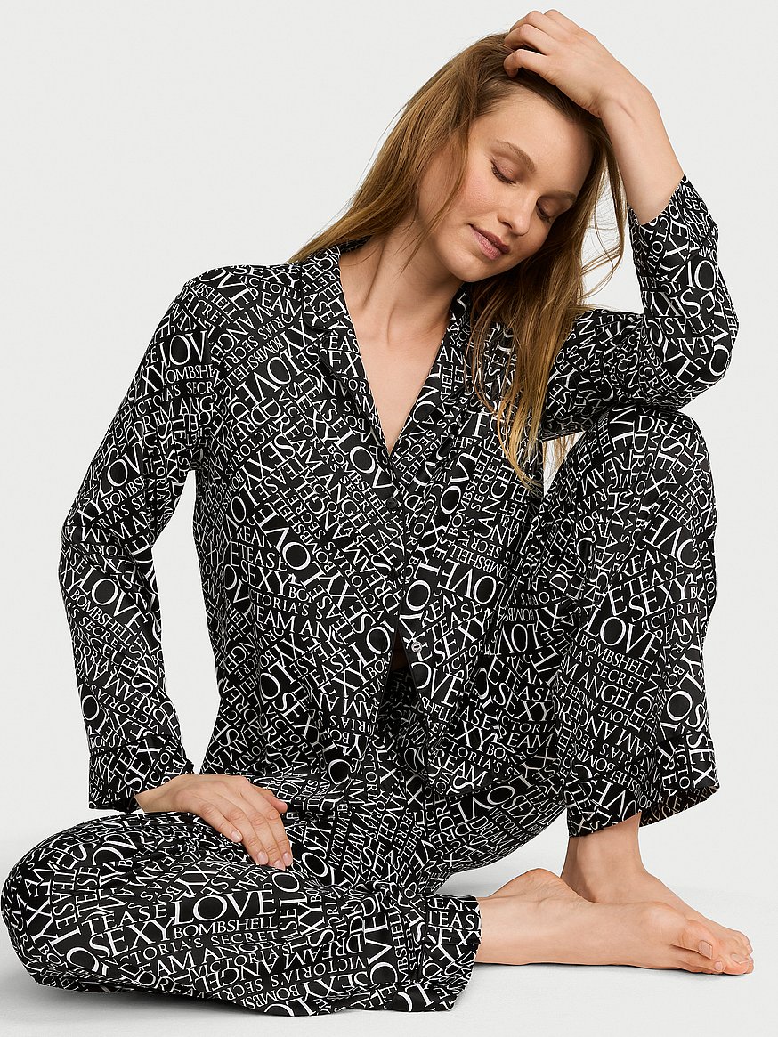 signature satin long pajama set signature satin long pajama set
