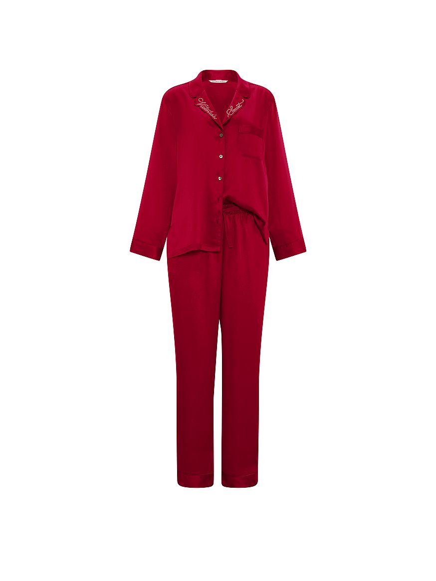 signature satin long pajama set signature satin long pajama set