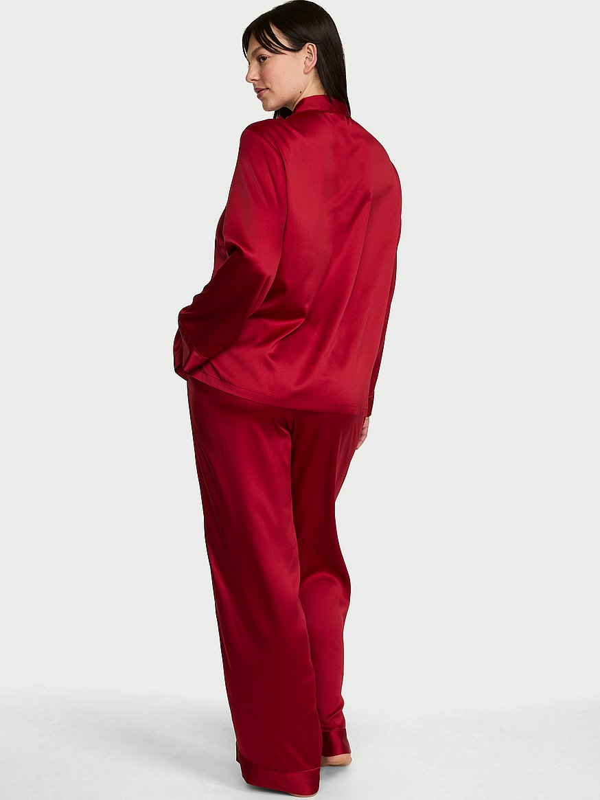 signature satin long pajama set signature satin long pajama set