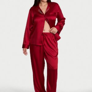 Витрина signature satin long pajama set