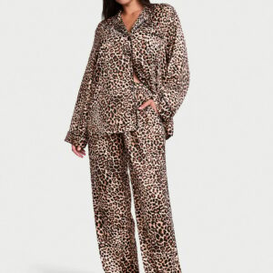 signature satin long pajama set