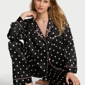 signature satin long pajama set