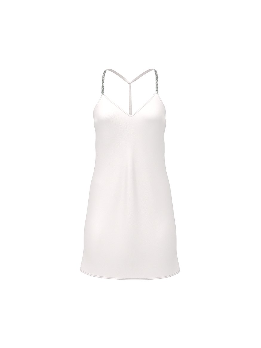 crystal bow satin mini slip crystal bow satin mini slip