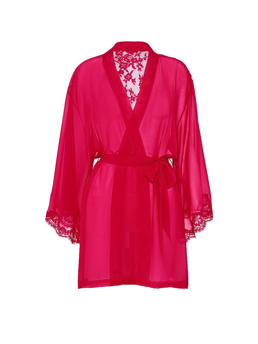 chiffon & lace short robe chiffon & lace short robe