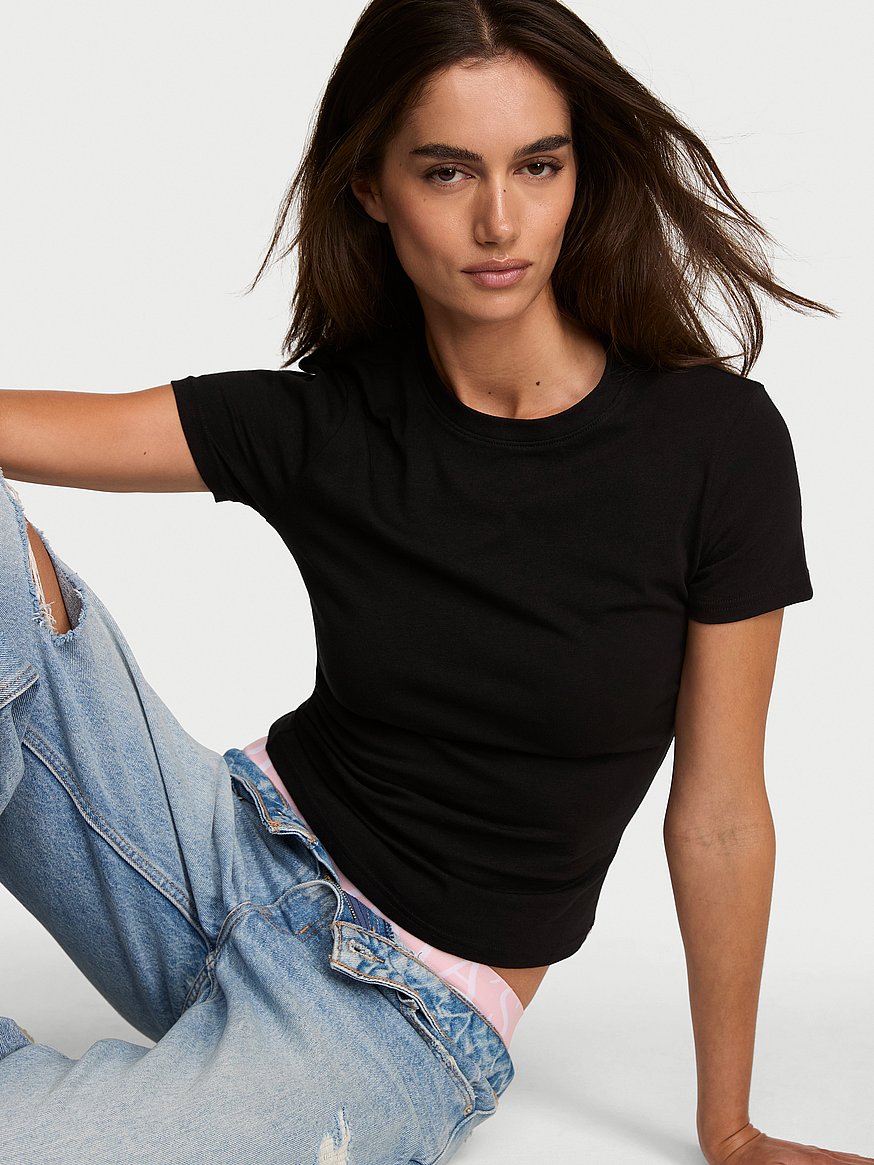 stretch cotton fitted tee stretch cotton fitted tee