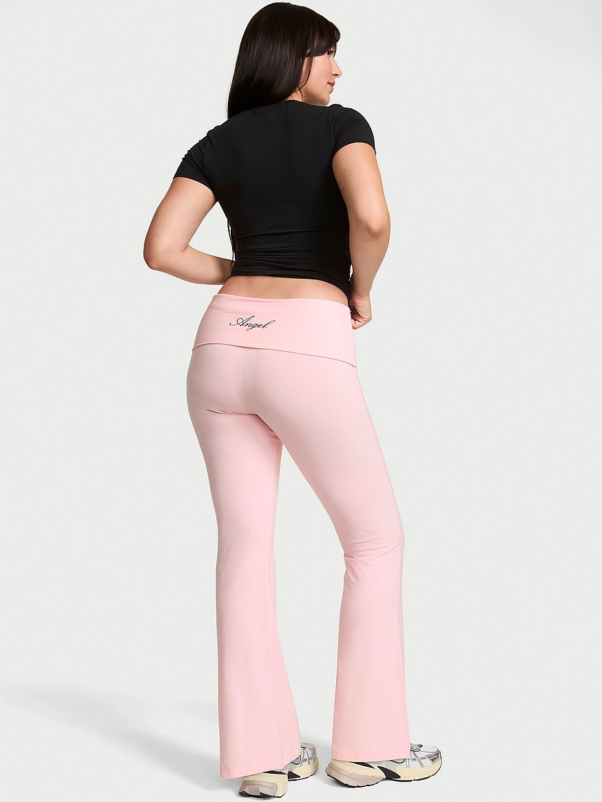 cotton foldover flare legging cotton foldover flare legging