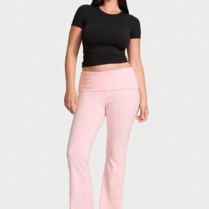 cotton foldover flare legging