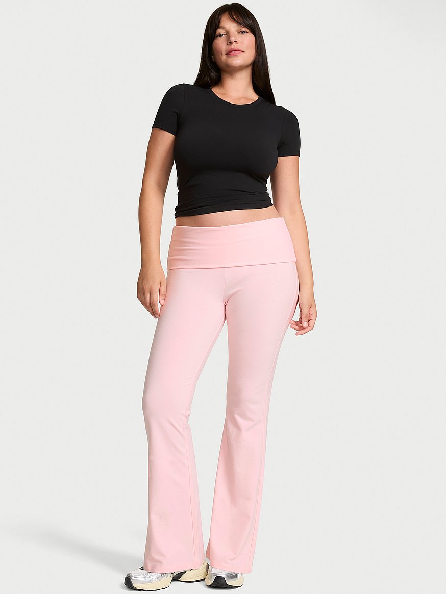 cotton foldover flare legging cotton foldover flare legging