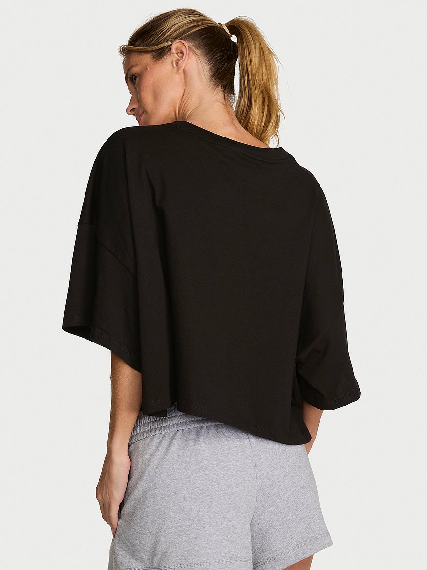 100% cotton oversized crop tee 100% cotton oversized crop tee