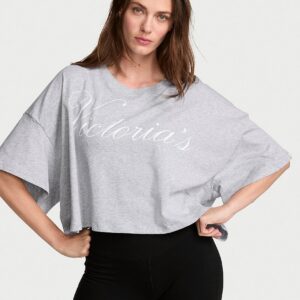 100% cotton oversized crop tee