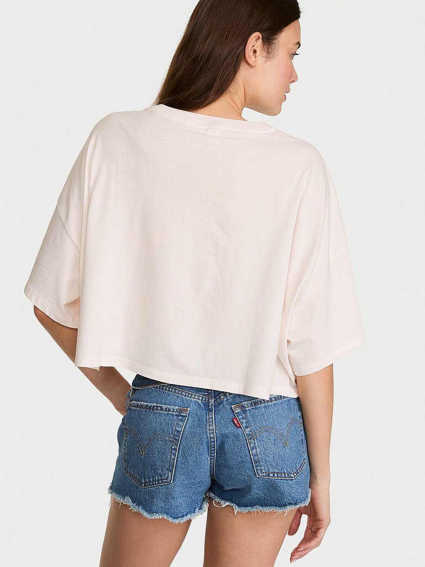100% cotton oversized crop tee 100% cotton oversized crop tee