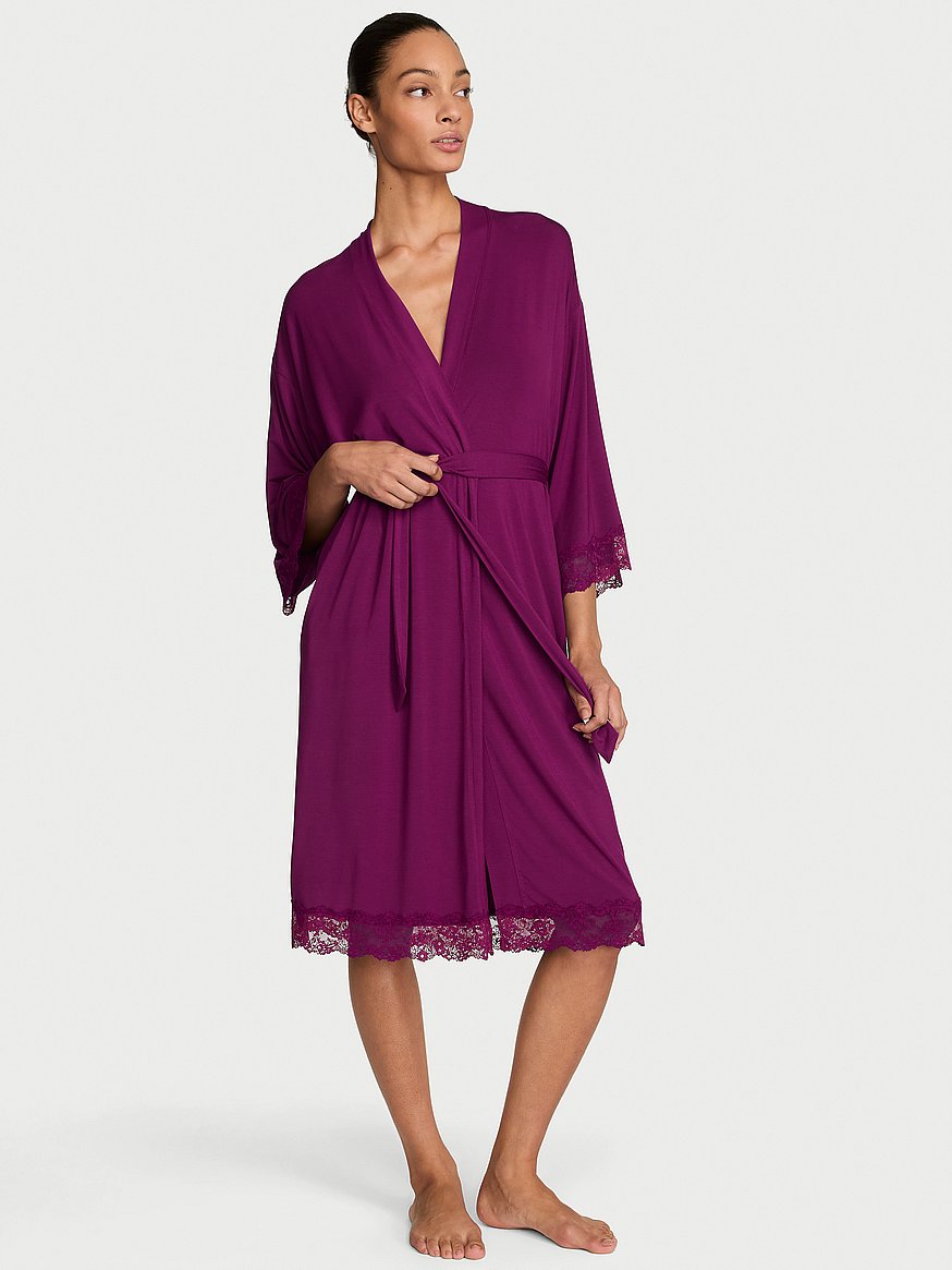 sosoft™ modal lace trim robe sosoft™ modal lace trim robe