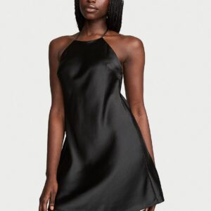 Витрина luxe satin halter mini slip dress