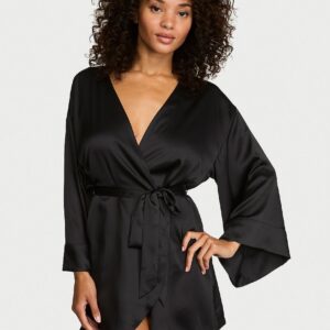 satin short robe