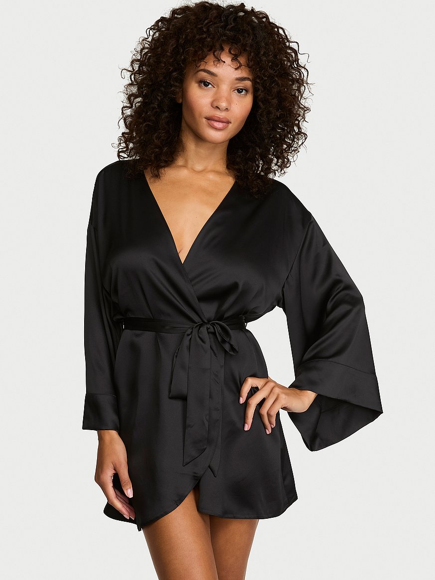 satin short robe satin short robe