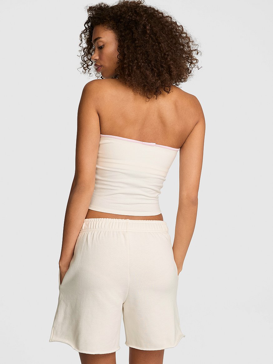 all day cotton™ ruched front tie tube top all day cotton™ ruched front tie tube top