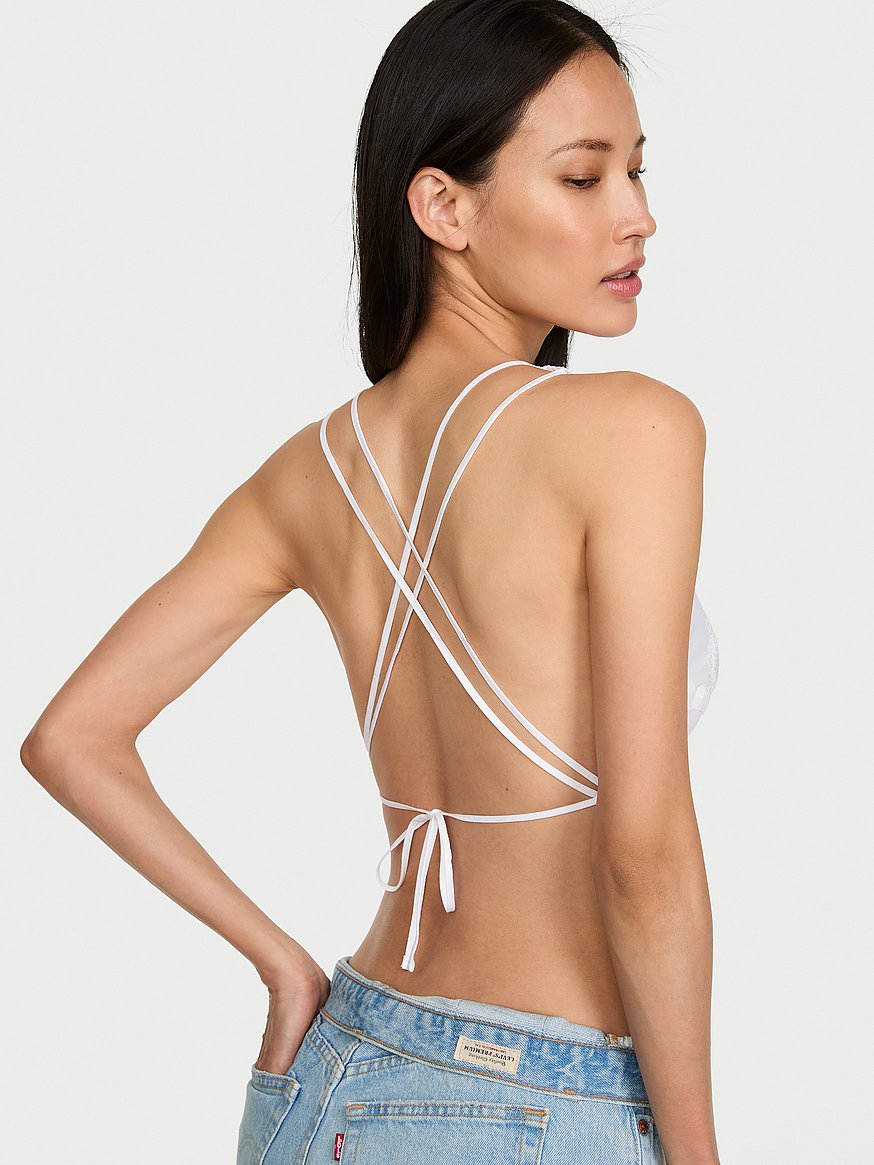 butterfly eyelet tie back crop top butterfly eyelet tie back crop top