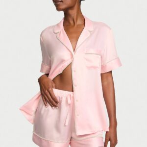 signature satin shine short pajama set