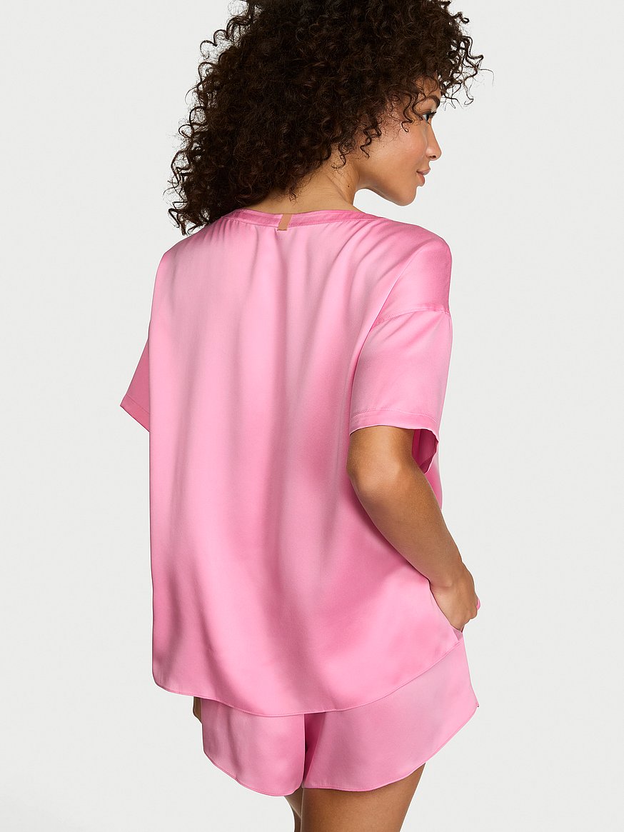 washable silk tee short set washable silk tee short set