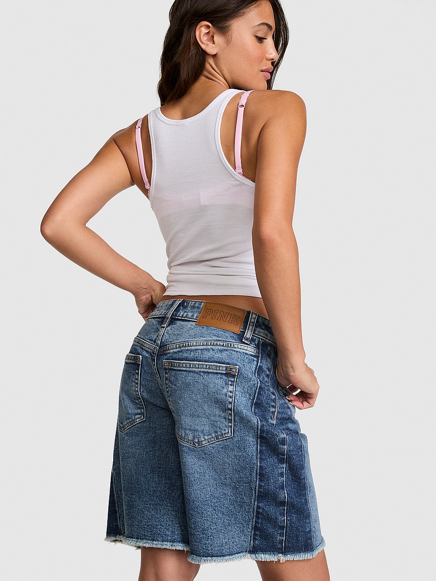 denim by pink mid rise baggy jorts denim by pink mid rise baggy jorts