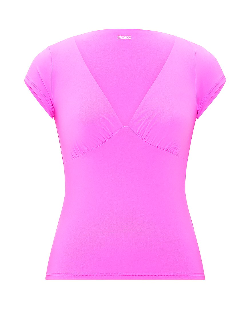 pink base stretch™ plunge top pink base stretch™ plunge top