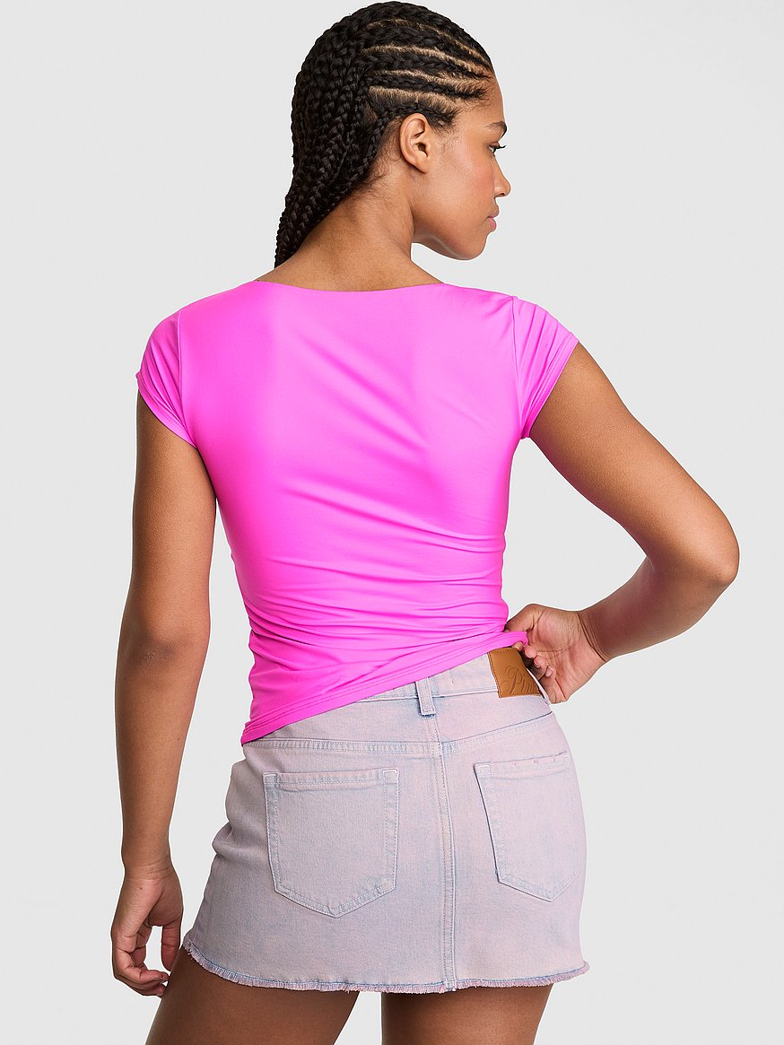 pink base stretch™ plunge top pink base stretch™ plunge top