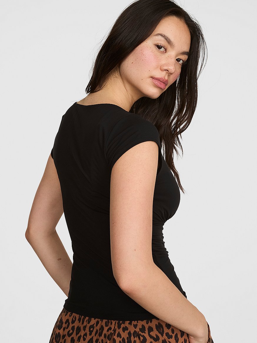 pink base stretch™ plunge top pink base stretch™ plunge top
