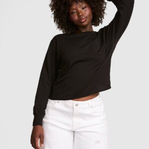 campus cotton™ long sleeve pocket tee