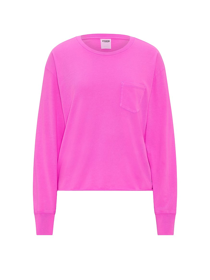 campus cotton™ long sleeve pocket tee campus cotton™ long sleeve pocket tee