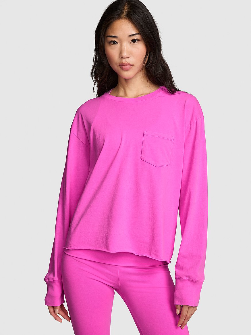 campus cotton™ long sleeve pocket tee campus cotton™ long sleeve pocket tee