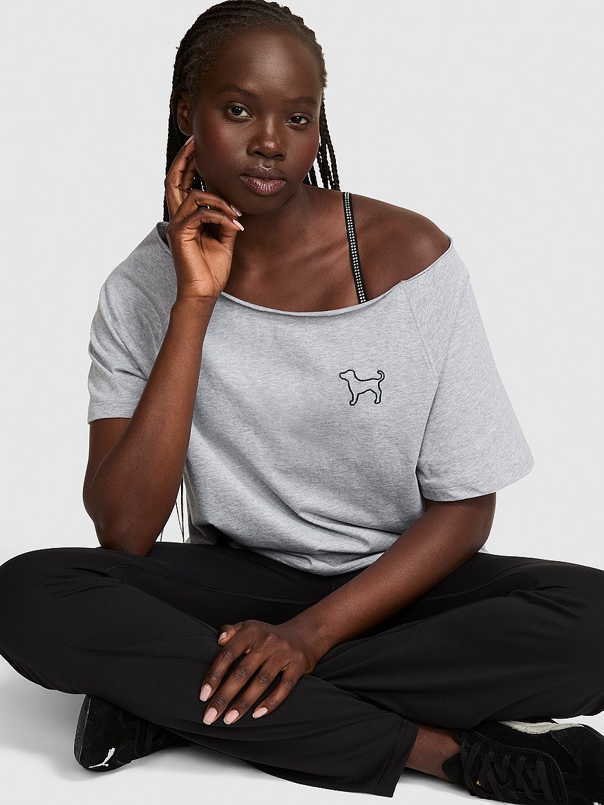 campus cotton™ off the shoulder boxy tee campus cotton™ off the shoulder boxy tee
