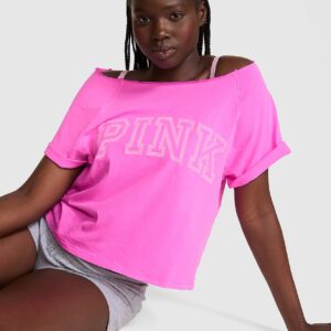 campus cotton™ oﬀ the shoulder boxy tee