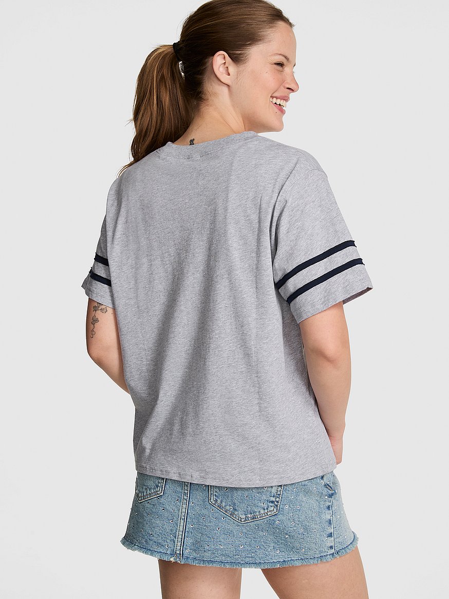 campus cotton™ v stitch crewneck boxy tee campus cotton™ v stitch crewneck boxy tee