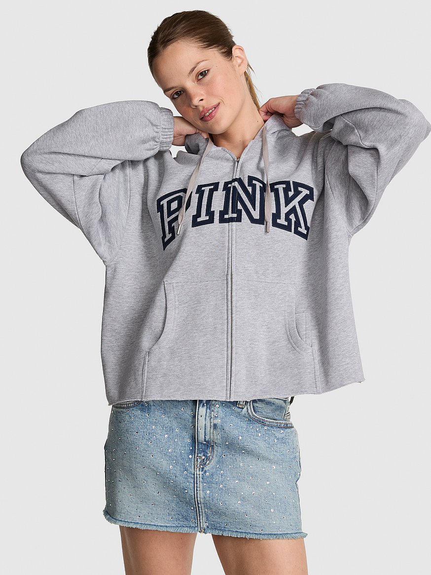 campus fleece™ raw cut full zip hoodie campus fleece™ raw cut full zip hoodie