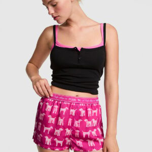 Home silky sleep boxy pajama shorts
