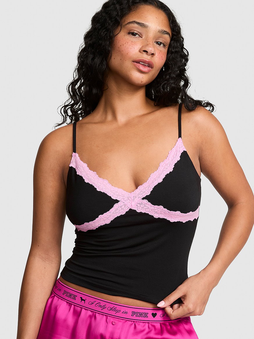 24/7 lounge modal lace trim cami 24/7 lounge modal lace trim cami